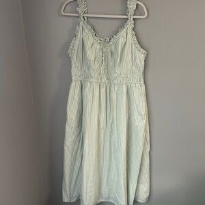 Old Navy Mint Striped Ruffle Dress